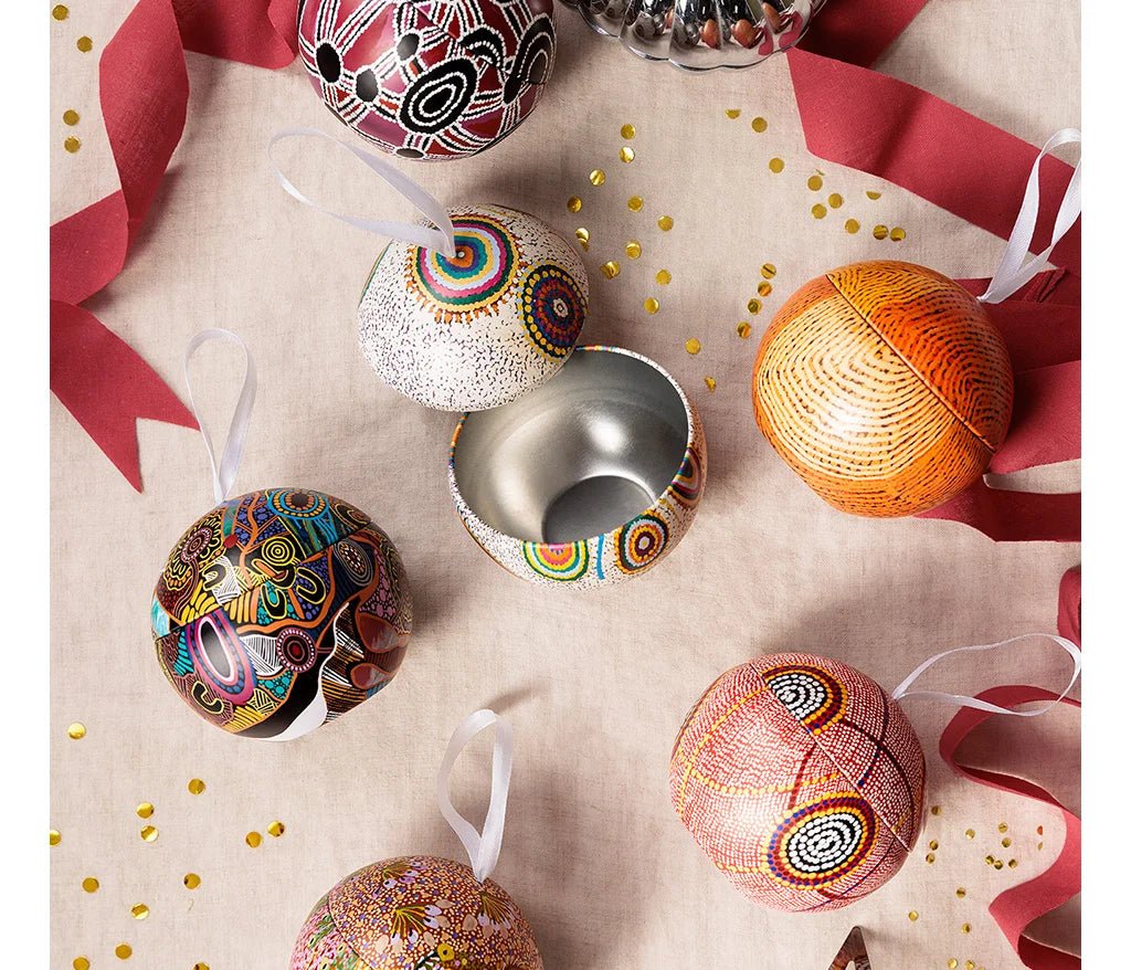 Alperstein Designs - Sandra Pula Teece Christmas Bauble Tin