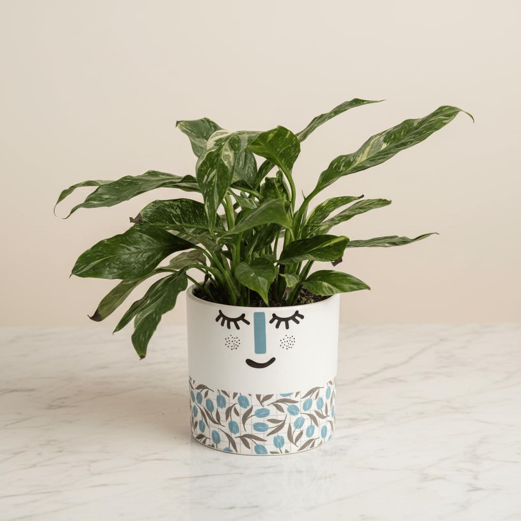 Dans PlantsVariegated Spathiphyllum Peace Lily in 120mm Pot - only for Local delivery at checkout! same day gift delivery melbourne