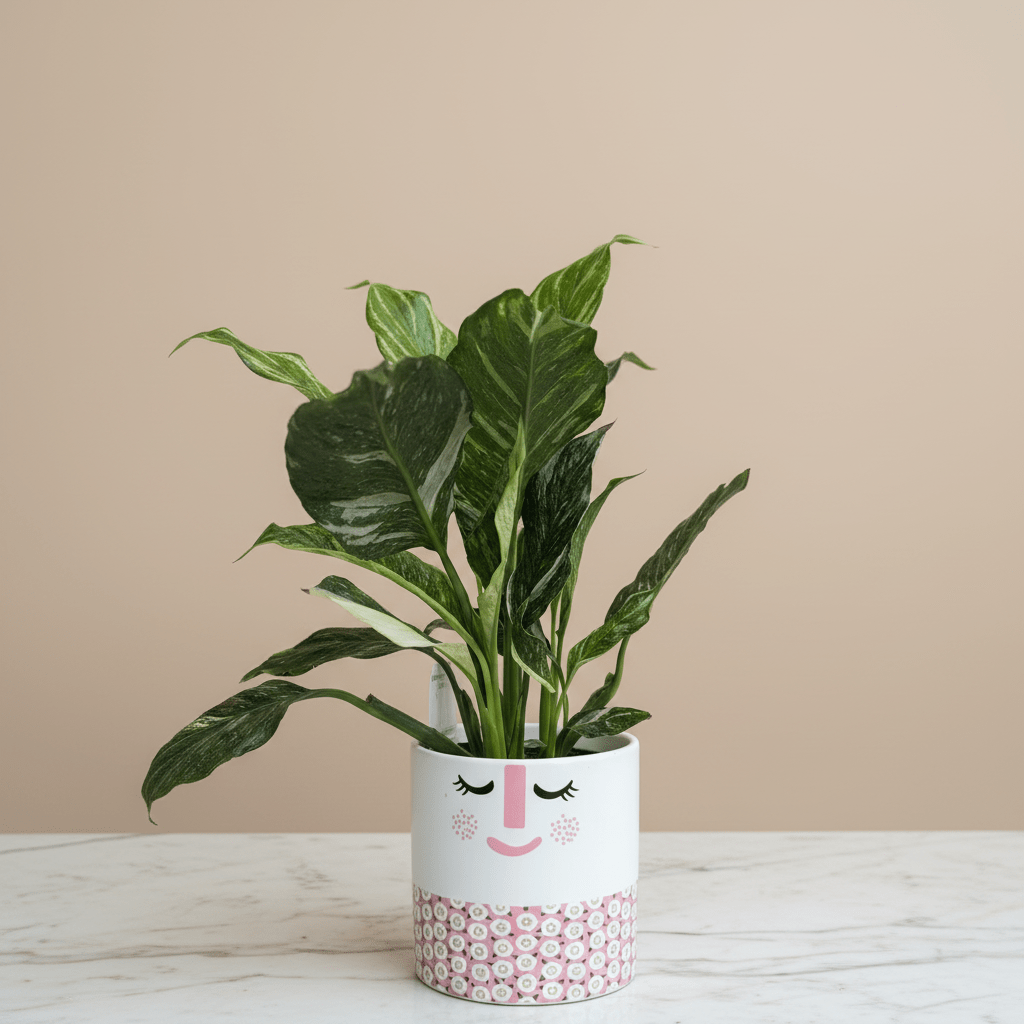 Dans PlantsVariegated Spathiphyllum Peace Lily in 120mm Pot - only for Local delivery at checkout! same day gift delivery melbourne