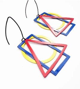 Denz Basic Shape Earrings in Primarys, angled view