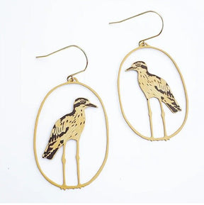 Denz Bush Stone Curlew earrings in Brown