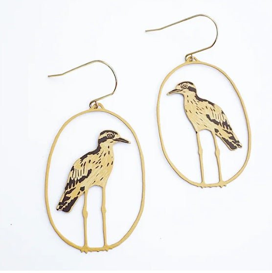 Denz Bush Stone Curlew earrings in Brown