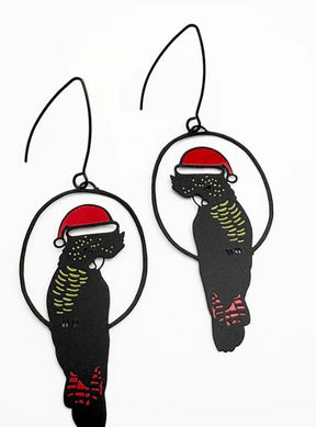 Denz Christmas Red Tailed Cockatoos in Black/Red/Yellow 
