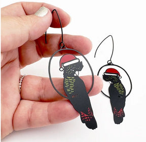 Denz + coDenz Christmas Red Tailed Cockatoos in Black/Red/Yellow same day gift delivery melbourne