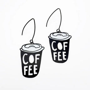 Denz + coDENZ Coffee Cup Earrings in Black & White same day gift delivery melbourne
