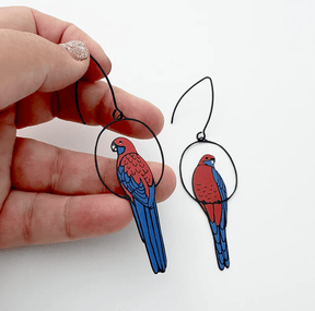 Denz + coDENZ Crimson Rosella earrings same day gift delivery melbourne