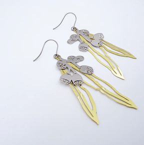 Denz + coDENZ Gumnut & Leaf dangle earrings in Gold/Silver same day gift delivery melbourne