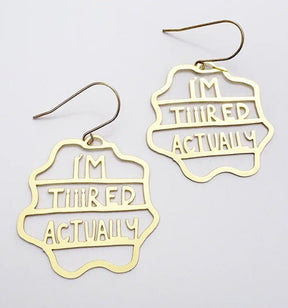Denz Midi I'm Tiiired Actually earrings in Gold same day gift delivery melbourne