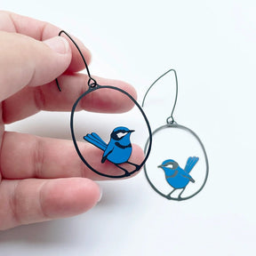 Denz + coDENZ Midi Wren Earrings in Blue/Black same day gift delivery melbourne