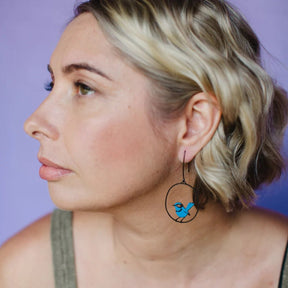 Denz + coDENZ Midi Wren Earrings in Blue/Black same day gift delivery melbourne