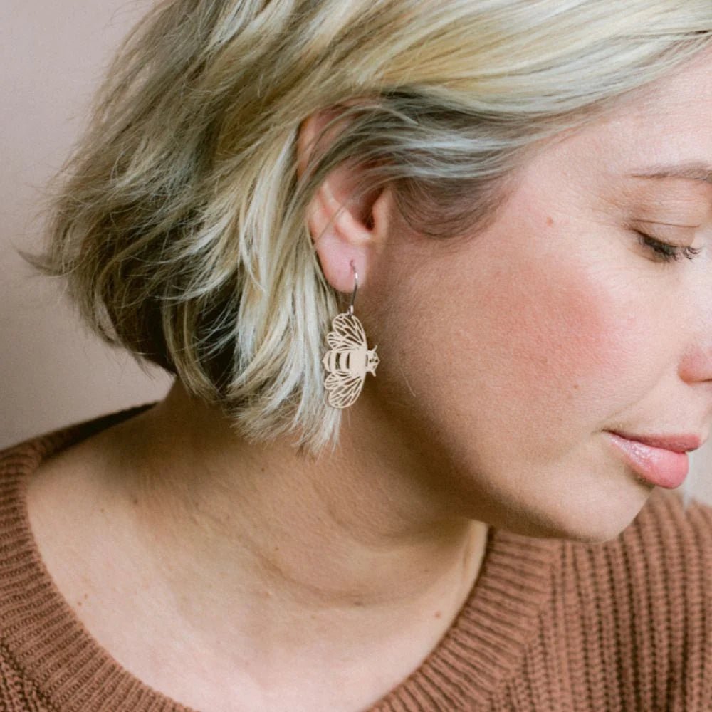Denz + coDENZ Mini Bee Dangles in Silver same day gift delivery melbourne