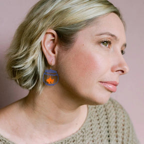 Denz + coDENZ Mini Fishbowl Earrings in Blue & Orange same day gift delivery melbourne