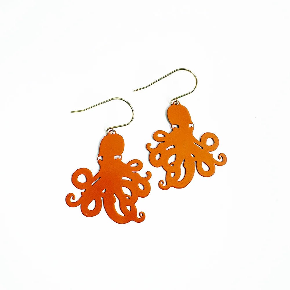 Denz + coDENZ Octopus Earrings in Orange same day gift delivery melbourne