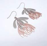 DENZ Protea flower dangle earrings in Silver/Rose Gold same day gift delivery melbourne