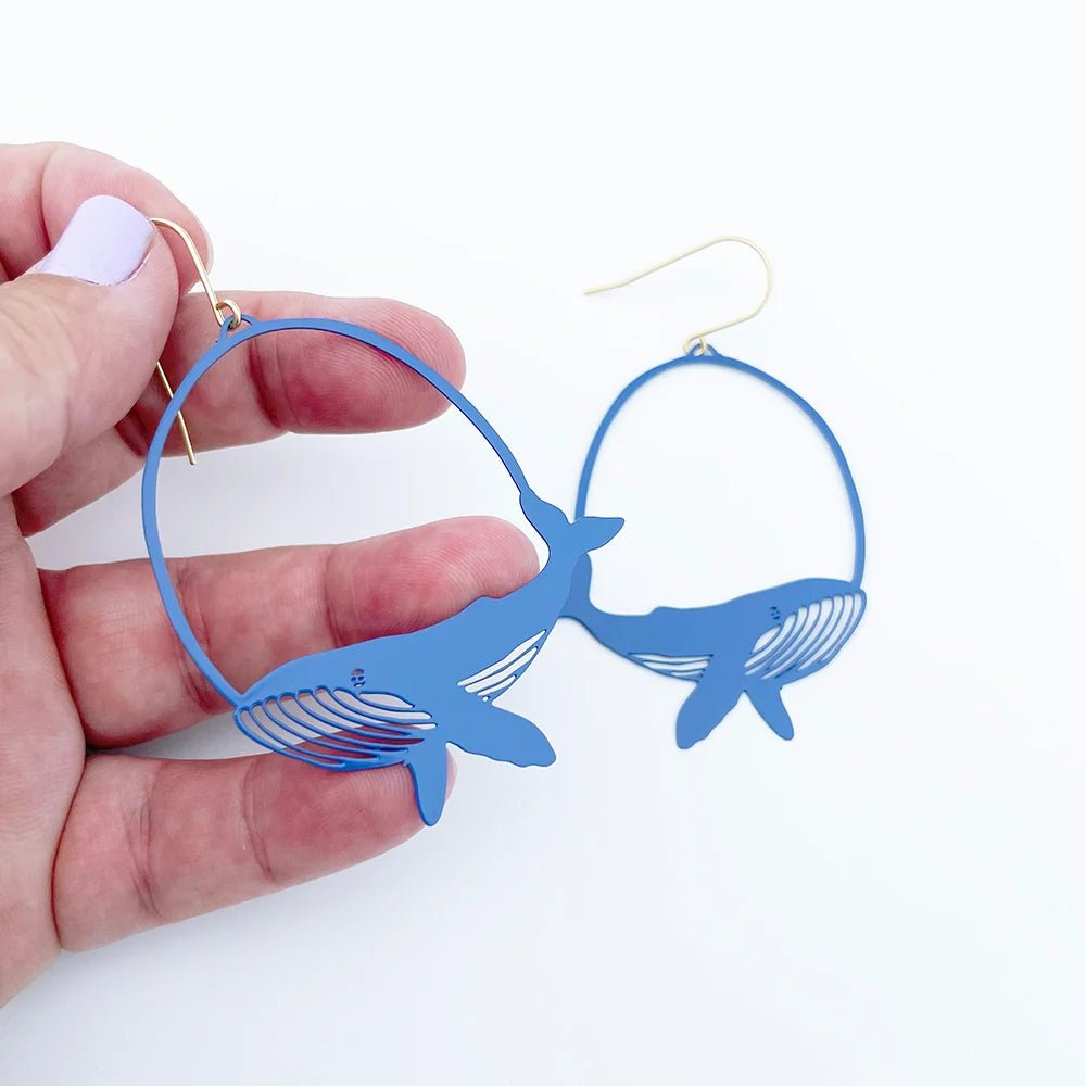 Denz + coDENZ Whale Blue Dangle Earrings same day gift delivery melbourne