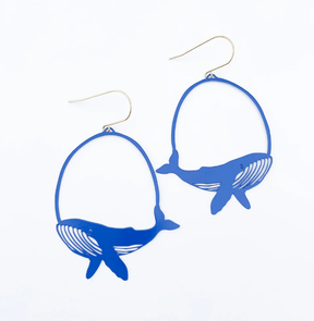 DENZ Whale Blue Dangle Earrings