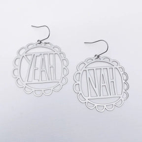 Denz + coDENZ Yeah Nah Dangles – Silver Lightweight Earrings same day gift delivery melbourne