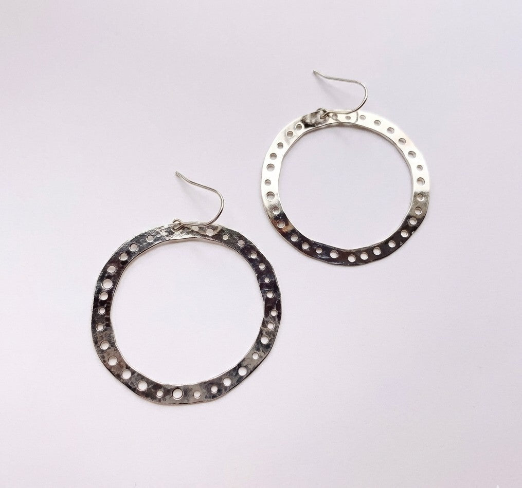 DENZ Dotty Hoops in Silver earrings