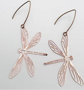 Denz Dragonfly Earrings in Rose Gold 