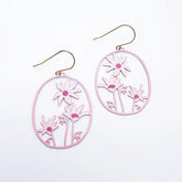 DENZ Flannel Flower Earrings in Pinks & White 
