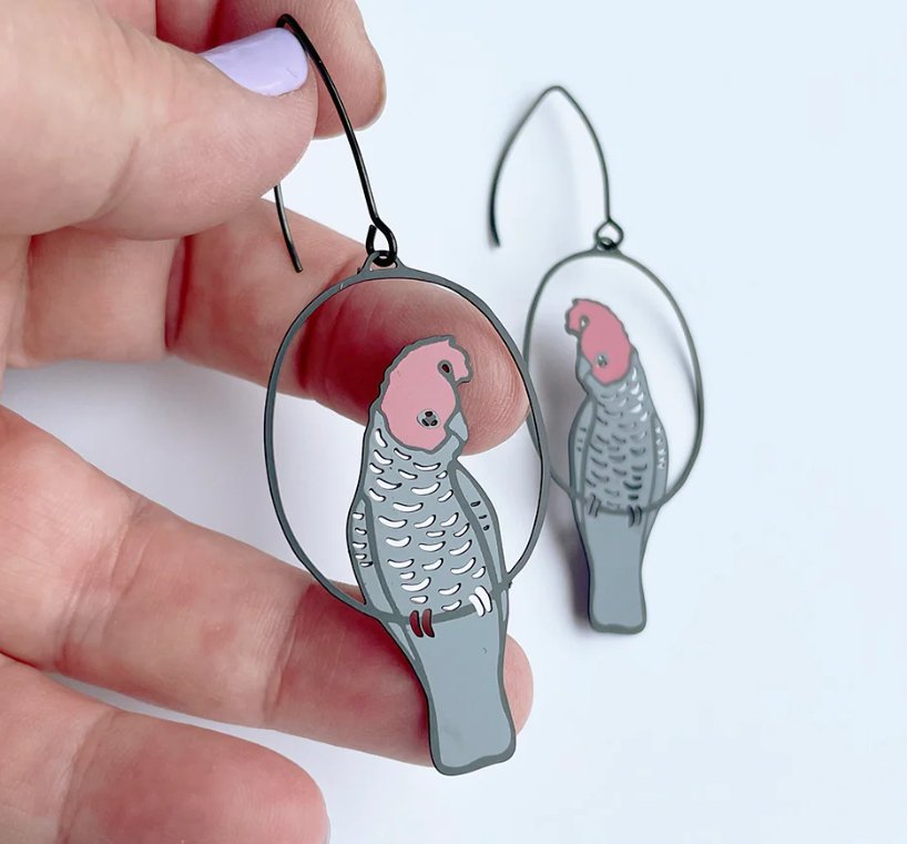 DENZ Gang Gang Cockatoo Earrings 