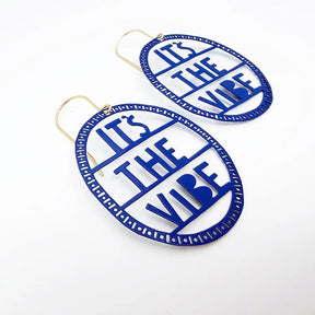 DENZ It's The Vibe Earrings in Indigo, angled view