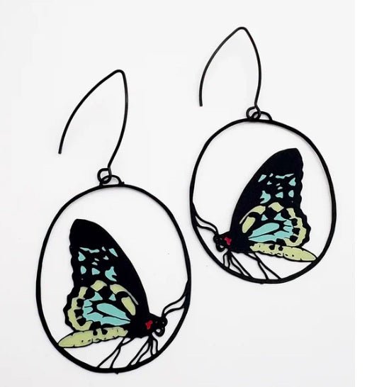 Denz Midi Butterfly Earrings in Cairns Birdwing