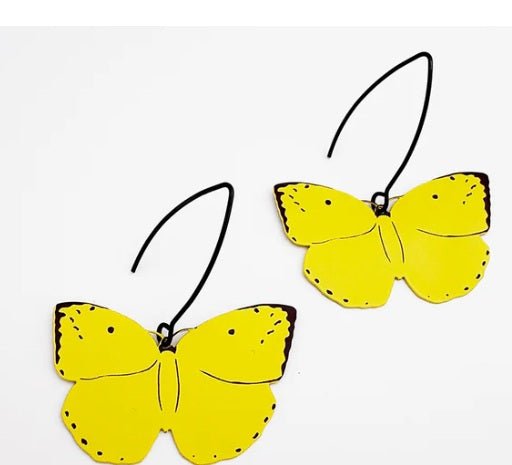 Denz Midi Butterfly Earrings in Lemon Migrant 
