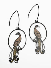 Denz Midi Lyrebird Earrings in Black/Brown 