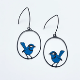 DENZ Midi Wren earrings in Blue/Black 