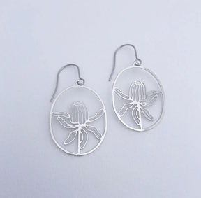 DENZ Mini Banksia Earrings in Silver