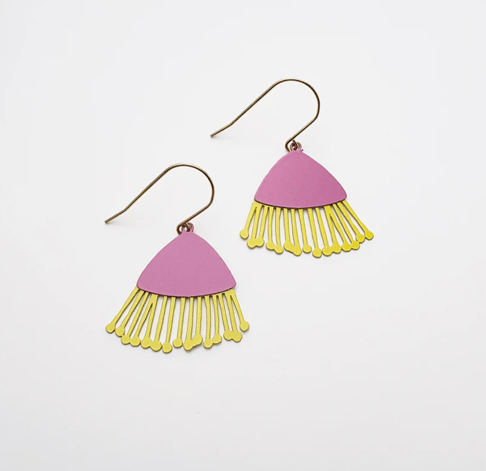 DENZ Mini Gum Blossoms in Pink & Yellow earrings