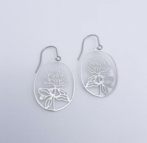 DENZ Mini Waratahs Earrings in Silver
