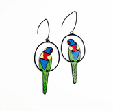 DENZ Rainbow Lorikeet earrings in Black/Rainbow 