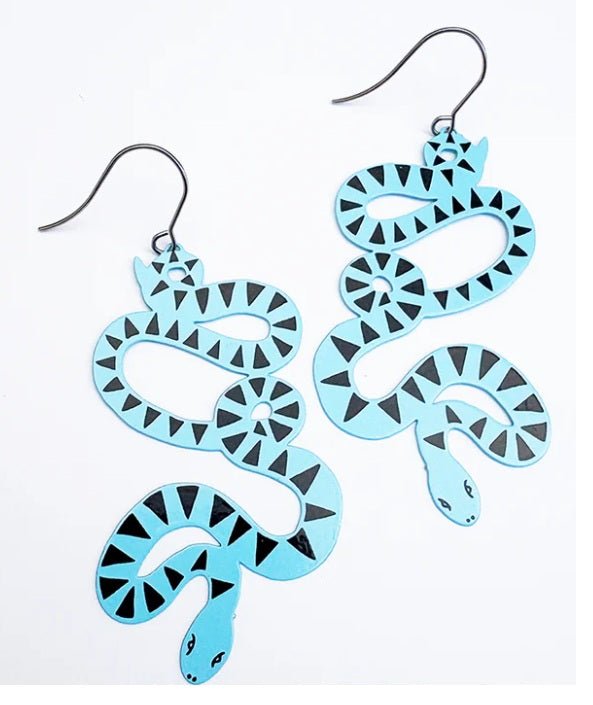 Denz Snake Earrings in Blue/Black 