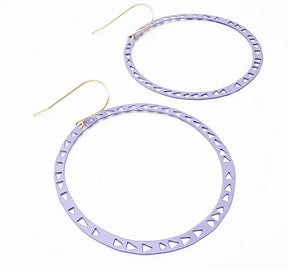 Denz Triangle Hoop Earrings in Lilac, angled view
