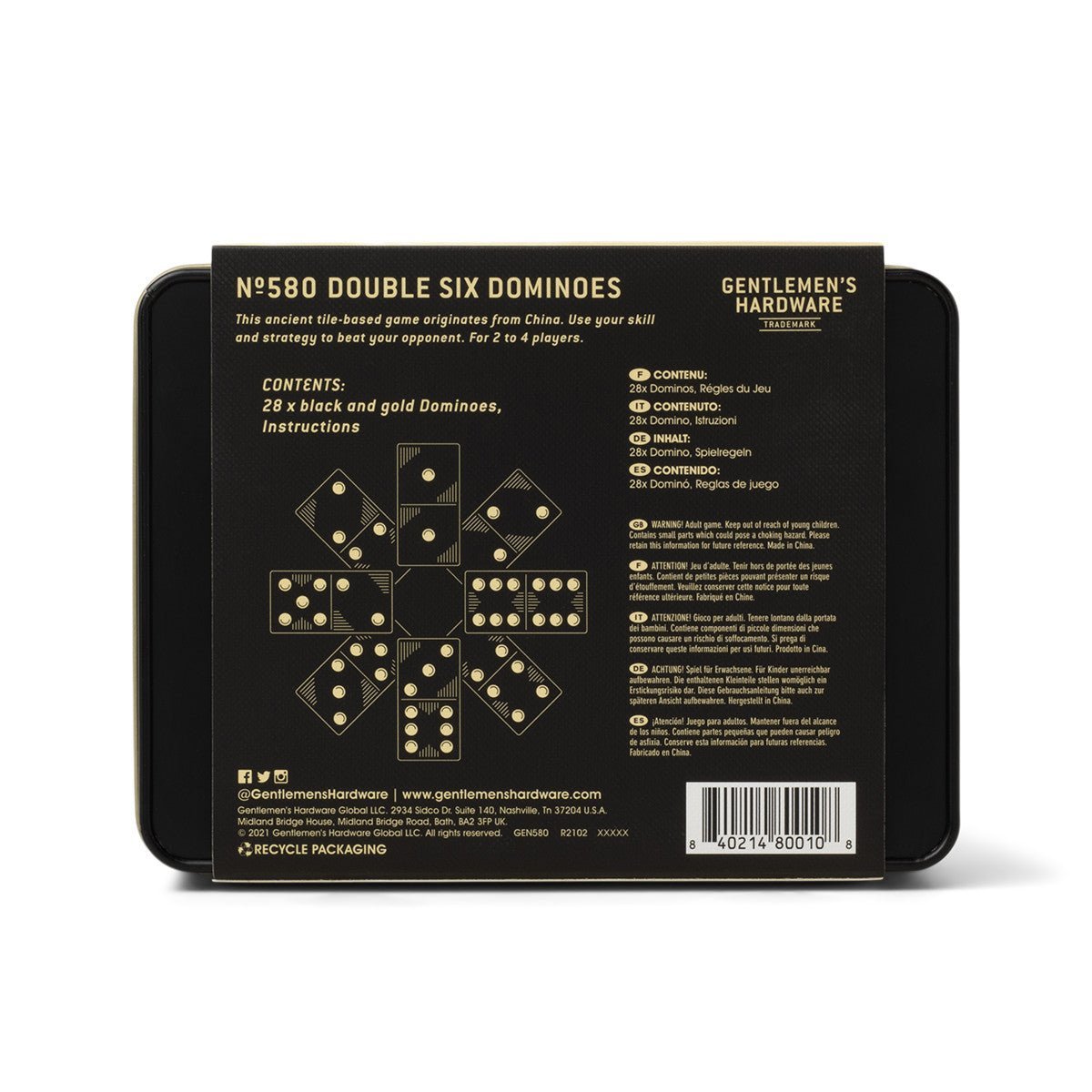 Gentlemen's HardwareGentlemen's Hardware Double Six Dominoes same day gift delivery melbourne