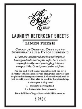 Lil Bit Laundry Sheets 6 pack or 40 pack