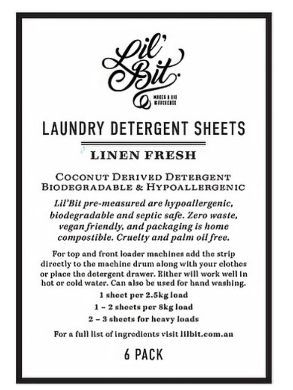 Lil Bit Laundry Sheets 6 pack or 40 pack