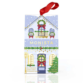 Monista Tea Co. Christmas Decoration - French Earl Grey Tea House (Blue)