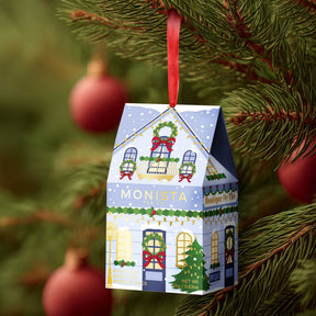 Monista Tea Co. Christmas Decoration - French Earl Grey Tea House (Blue)