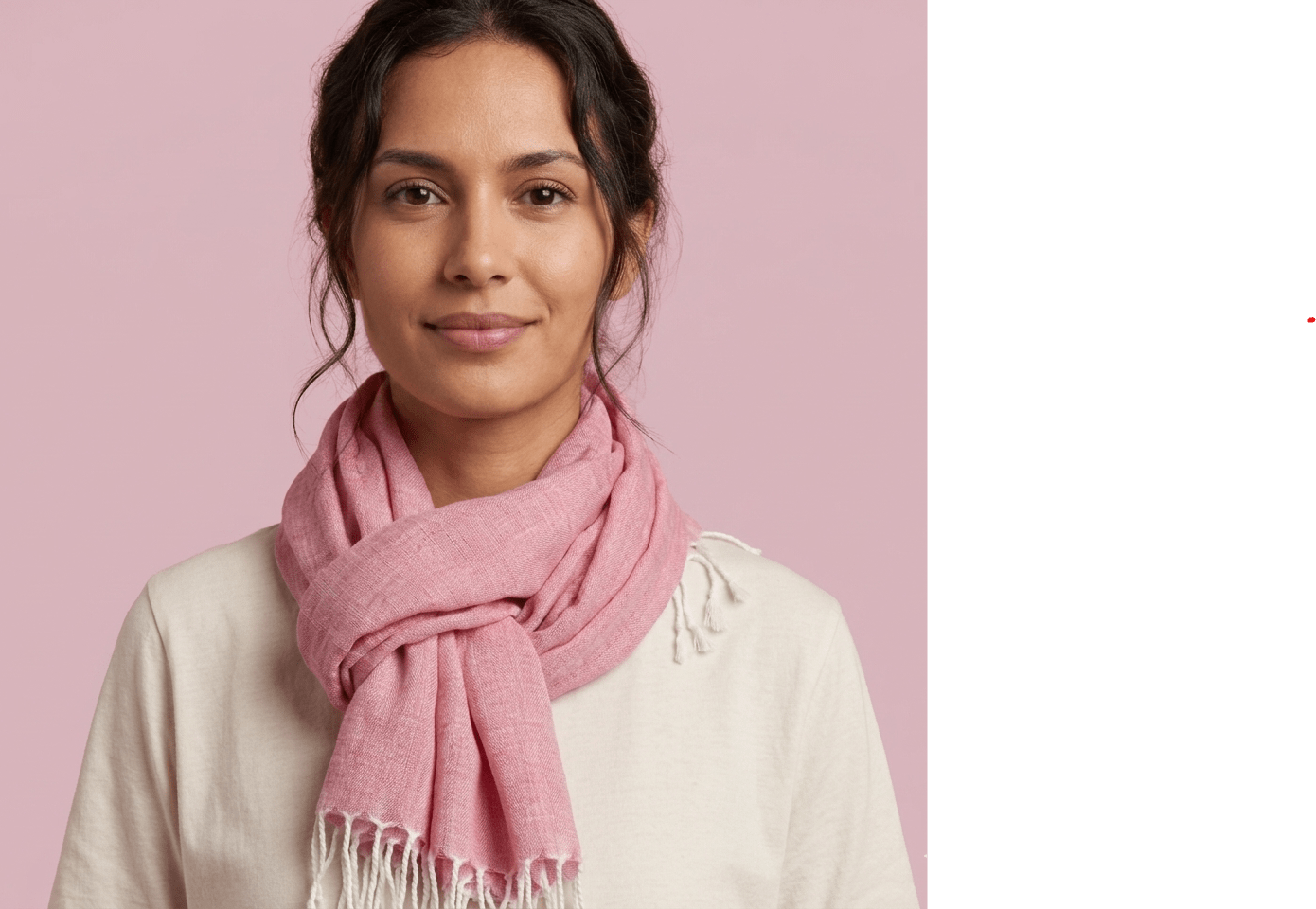 Nine YaksCotton Scarf - White Tassels Pink same day gift delivery melbourne