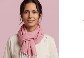 Nine YaksCotton Scarf - White Tassels Pink same day gift delivery melbourne