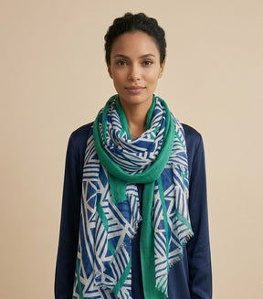 Nine YaksNine Yaks Blue Geometric shawl same day gift delivery melbourne