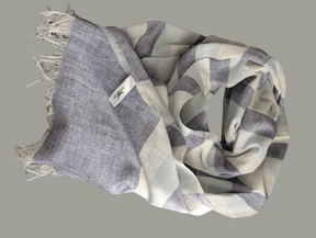 Nine Yaks Cotton Scarf - Blue and White Stripes