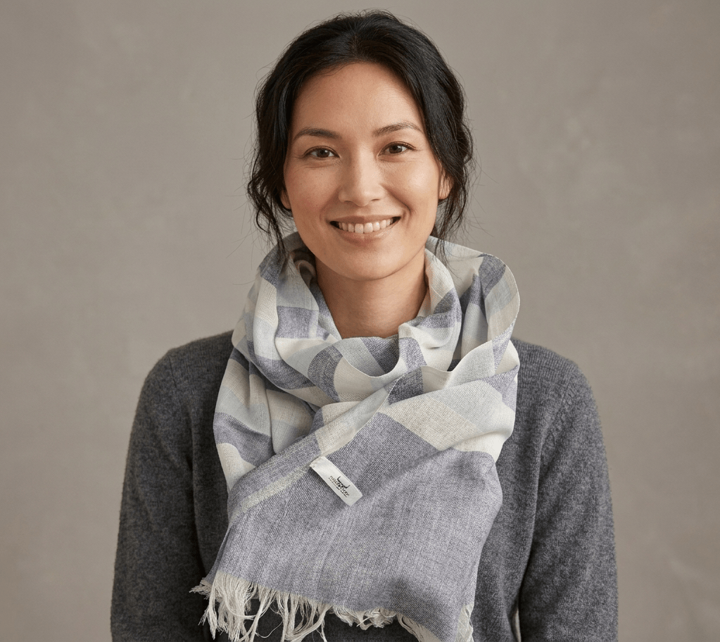 Nine YaksNine Yaks Cotton Scarf - blue and white stripes same day gift delivery melbourne