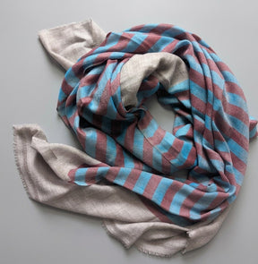 Nine YaksNine Yaks Fine Cashmere Shawl – Azure Blush same day gift delivery melbourne