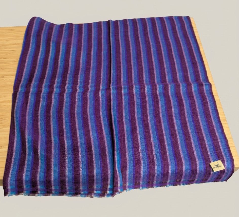 Nine YaksNine Yaks Fine Cashmere Shawl - Blue & Purple Stripe same day gift delivery melbourne