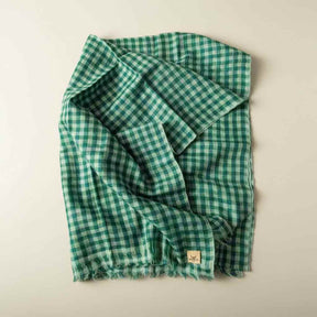 Nine YaksNine Yaks Fine Cashmere Shawl – Green Gingham Check same day gift delivery melbourne