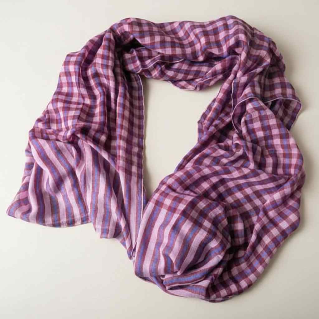 Nine YaksNine Yaks Fine Cashmere Shawl - Pink Gingham Check same day gift delivery melbourne